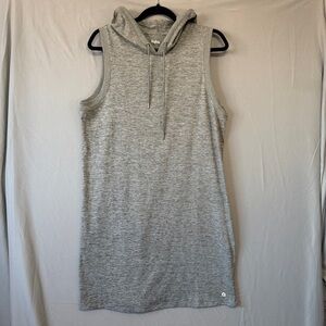 Hyba Sleeveless Hooded Sweatshirt Dress L Gray Sporty Stretchy Summer Resortwear